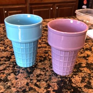 Ice cream cone bowls - ceramic